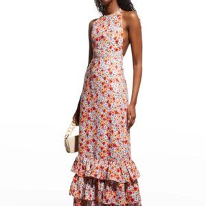 Agua by Agua Bendita Magnolia Printed Linen Halter Maxi Dress